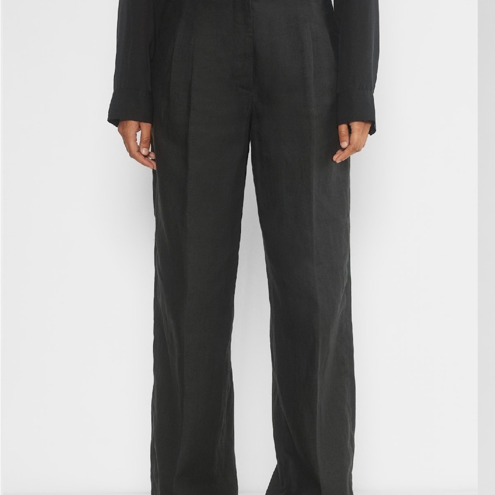 Aritzia Black Effortless New Linen Pants Size 2
